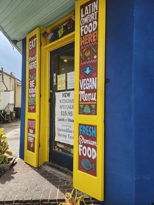 vegan advertised all over the outside :) at La Macarena in New Orleans