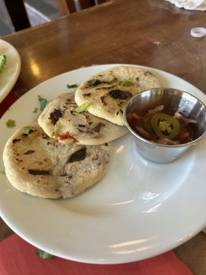 Pupusas! Bean & fresh veggies   at La Macarena in New Orleans