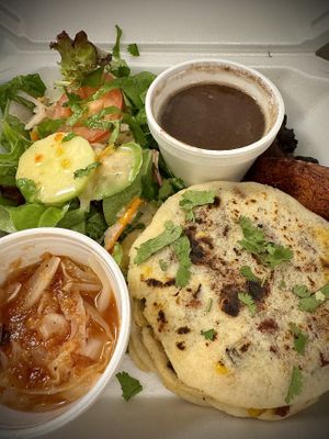 Vegan Pupusa Platter  at La Macarena in New Orleans