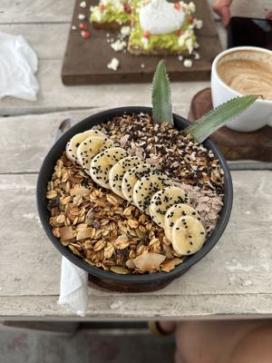 Peanut butter bowl made vegan   at Steam Yard in Unawatuna