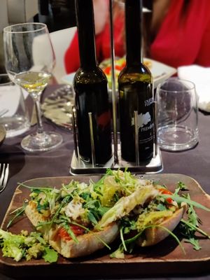 Coca de escalivada at La Quinta Justa in Olot