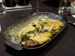 Berenjena rellena at La Quinta Justa in Olot