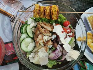 Ceaser salad at Pura Vida Tapas Bar in Tenerife
