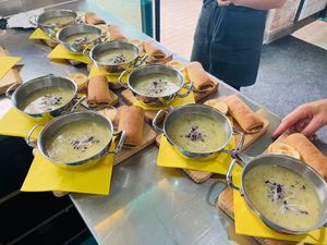Soup with ‘worstenbroodje’ every Sunday. The lunch and dinner menu are on their way! at De Biertuin in Ravels