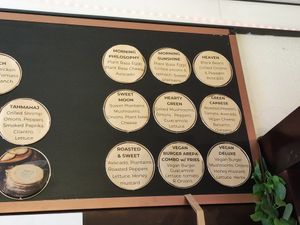 Separate menu of vegan arepas! at Coffeecol in Teaneck