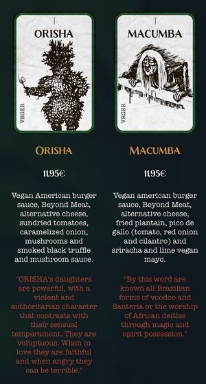 Menu  at Rockabilly in Gran Canaria