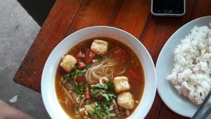 soup at Vegetarian in the Golden Age in Vientiane