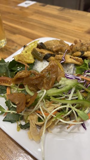 Buffet mix  at Vegetarian in the Golden Age in Vientiane