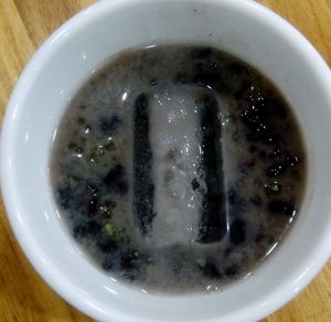 Beans in coconutmilk at Vegetarian in the Golden Age in Vientiane