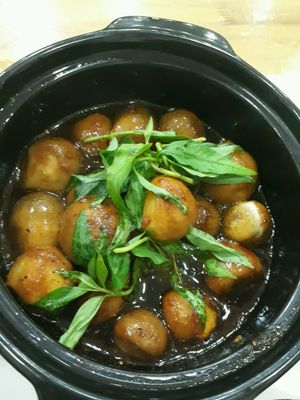 Mushroom Soup at Vegetarian in the Golden Age in Vientiane