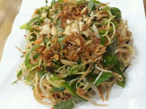 Banana Flower Salad at Vegetarian in the Golden Age in Vientiane