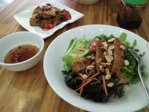 Noodle salad  at Vegetarian in the Golden Age in Vientiane