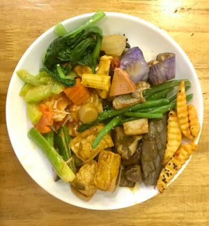 Lunch buffet. at Vegetarian in the Golden Age in Vientiane