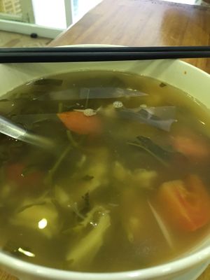 Vietnamese Sour Soup at Vegetarian in the Golden Age in Vientiane