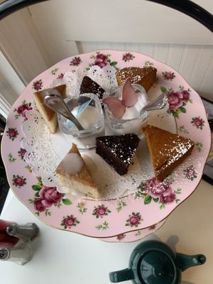 Top tier desserts  at Robinson's Tea Room in Stony Brook
