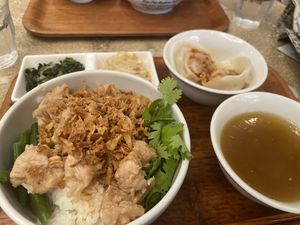 Vegan Chopped Chicken with Dumplings (Lunch Set)  at Ming-Teng HAO HAO in Tokyo