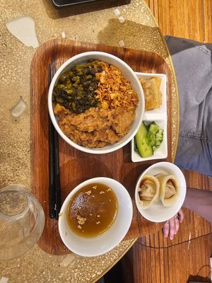 Chicken rice and gyoza at Ming-Teng HAO HAO in Tokyo