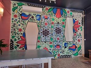 Artwork in progress in their new space at Bury Me Standing in Cairns