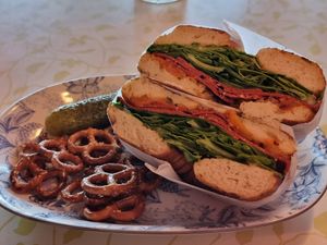 Pepperoni bagel toastie at Bury Me Standing in Cairns