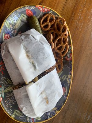 Cheeseburger bagel-dog (yum!)  at Bury Me Standing in Cairns