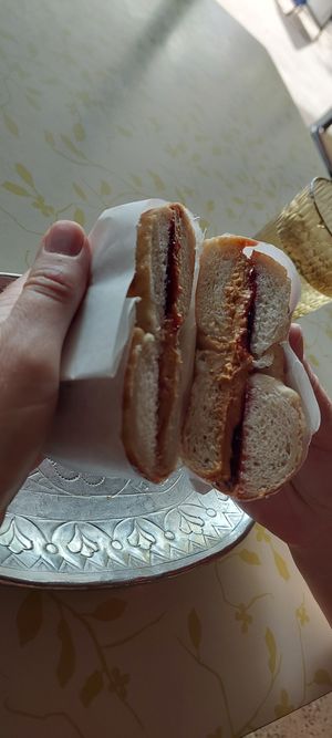 PB&J bagel at Bury Me Standing in Cairns