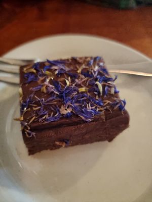 Blue fudge brownie at Freudian Sip in Leura