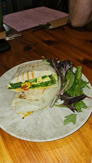 Vegan breakfast burrito at Freudian Sip in Leura