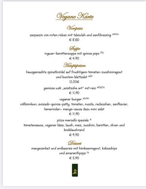 Vegane Speisekarte  at GenussSpecht in Spielberg