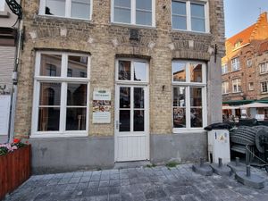 Front. Beware, this is a very traditional restaurant, heavy focus on meat at Hof Van Rembrandt in Bruges