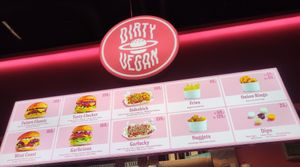 The menu at Dirty Vegan - Barcode Street Food in Oslo