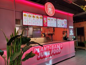 First booth to the left from the main entrance at Dirty Vegan - Barcode Street Food in Oslo