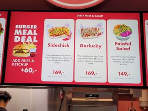 Part of the menu as of 19 July 2025 at Dirty Vegan - Barcode Street Food in Oslo