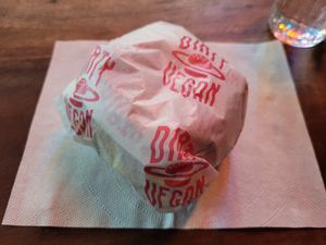 Wrapped burger at Dirty Vegan - Barcode Street Food in Oslo