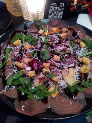 Beet Carpaccio at Café Arnhem in Arnhem