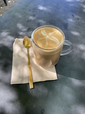 Dirty chai latte with oat milk   at Van Gogh Specialty Coffees in Willemstad