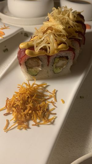 Sushi urimaki girgolas  at MUDRA Plant Based  in Madrid