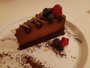 Dessert / Chocolate cake at MUDRA Plant Based  in Madrid