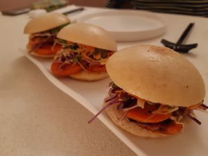 Starters / Baos at MUDRA Plant Based  in Madrid