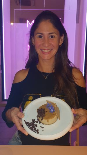 Cheescake de dulce de leche at MUDRA Plant Based  in Madrid