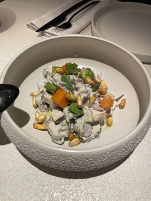 Ceviche de setas  at MUDRA Plant Based  in Madrid