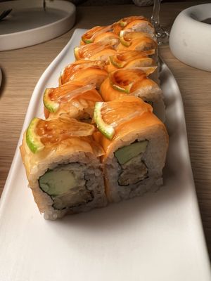Uramaki tery  at MUDRA Plant Based  in Madrid
