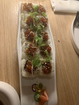 Tomato tartar roll  at MUDRA Plant Based  in Madrid