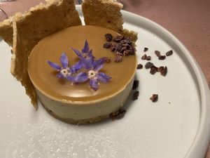 Milk jam cheescake (fuc**ng delicious)  at MUDRA Plant Based  in Madrid