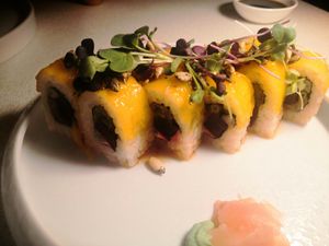 Sushi roll mango at MUDRA Plant Based  in Madrid