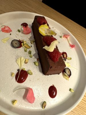 Chocolate bomb at MUDRA Plant Based  in Madrid