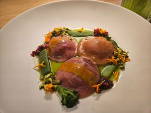 This ravioli❤️ at MUDRA Plant Based  in Madrid