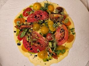 A tomato feast for sure...loved! at MUDRA Plant Based  in Madrid