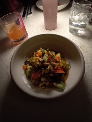 Mushroom ceviche, amazing! at MUDRA Plant Based  in Madrid