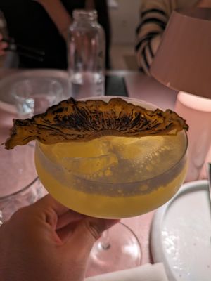 Pineapple mocktail at MUDRA Plant Based  in Madrid