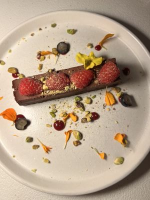 Decadent dessert   at MUDRA Plant Based  in Madrid